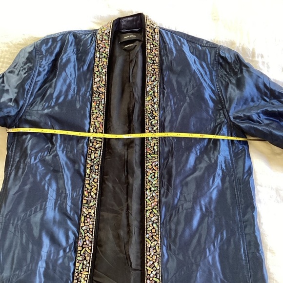 Isabel Marant quilted Blue Jewel Embellishment Jacket SZ 6 - Picture 8 of 10